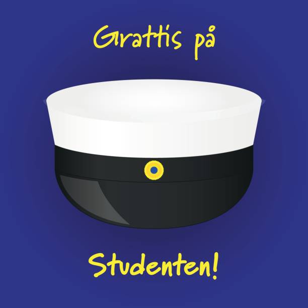 bildbanksillustrationer, clip art samt tecknat material och ikoner med avläggande av examen hatt sverige - studenter sweden