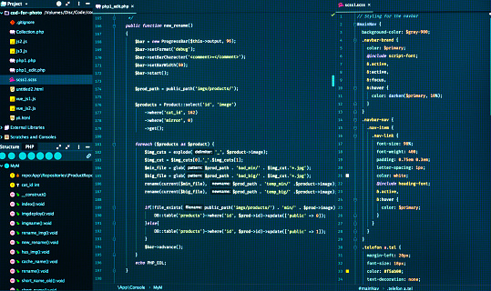 Web Development Code Css Sass Styles Preprocessor Script Lines In The ...