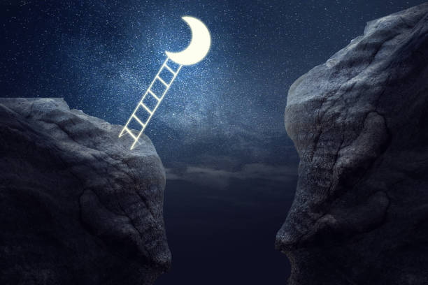 istock Stairs leading to the moon, concept background 1073881980