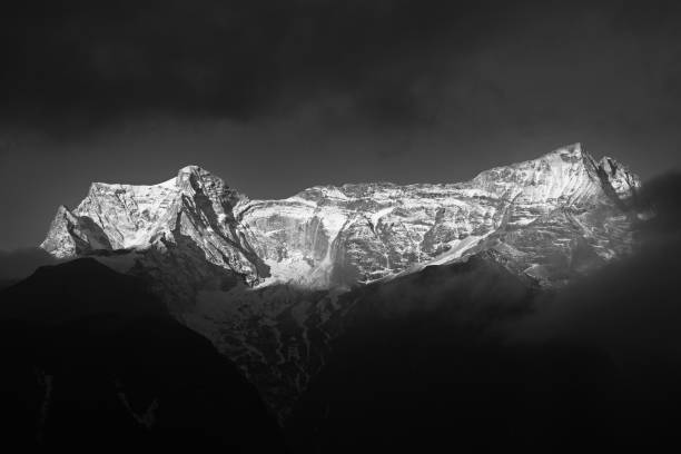 istock Mount Kongde Ri framed by clouds during sunrise 1073885034