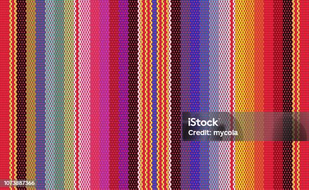 Blanket Stripes Seamless Vector Pattern Serape Gesign Stock Illustration - Download Image Now