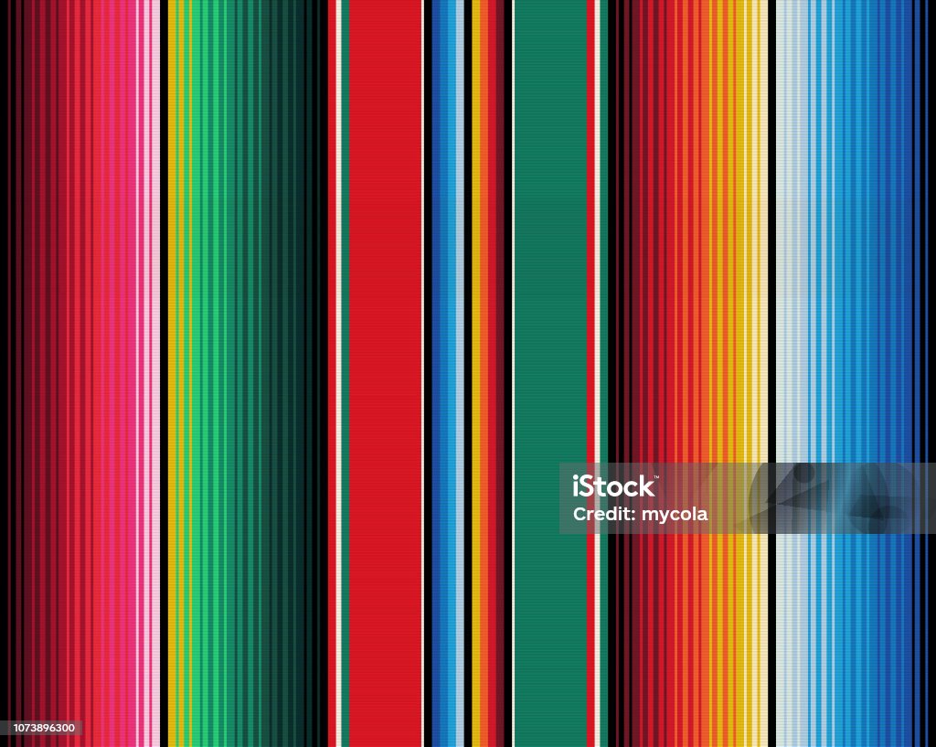 Blanket stripes seamless vector pattern. Serape gesign Blanket stripes seamless vector pattern. Background for Cinco de Mayo party decor or ethnic mexican fabric pattern with colorful stripes. Serape gesign Mexican Culture stock vector