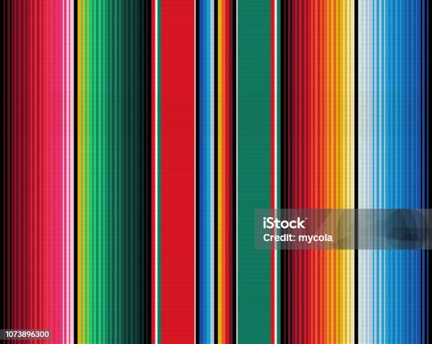 Blanket Stripes Seamless Vector Pattern Serape Gesign Stock Illustration - Download Image Now