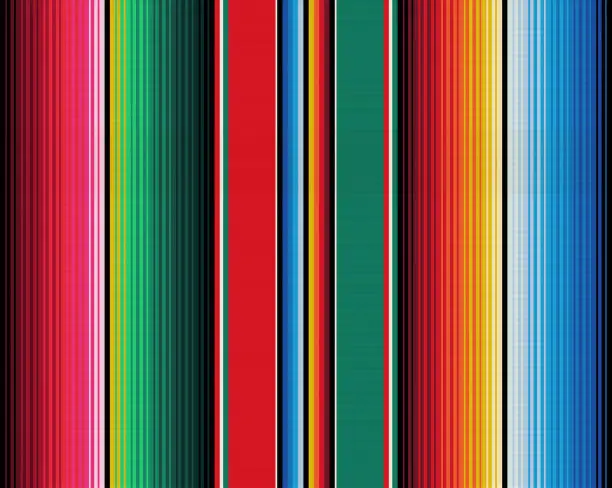 Vector illustration of Blanket stripes seamless vector pattern. Serape gesign