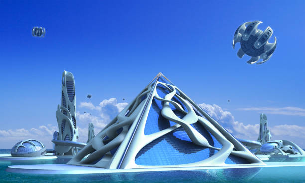 istock 3D Futuristic city with organic architecture 1073903048