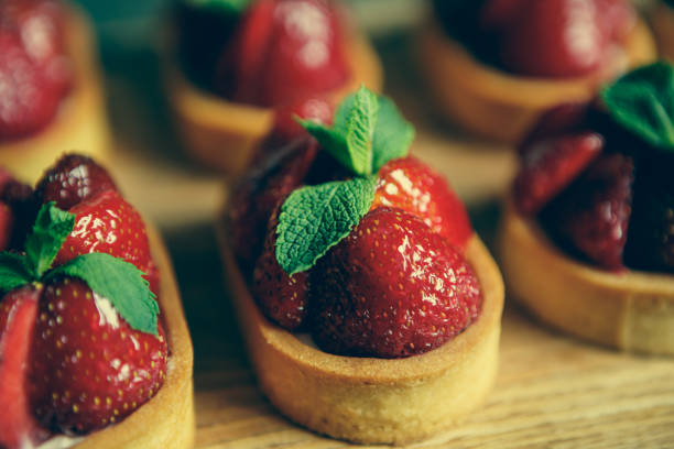 istock Delicious cupcakes in Italian restaurant 1073904536