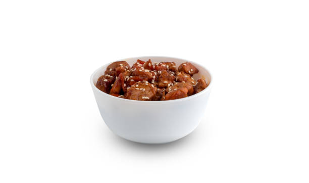istock Fried meat in a white plate. 1073904922