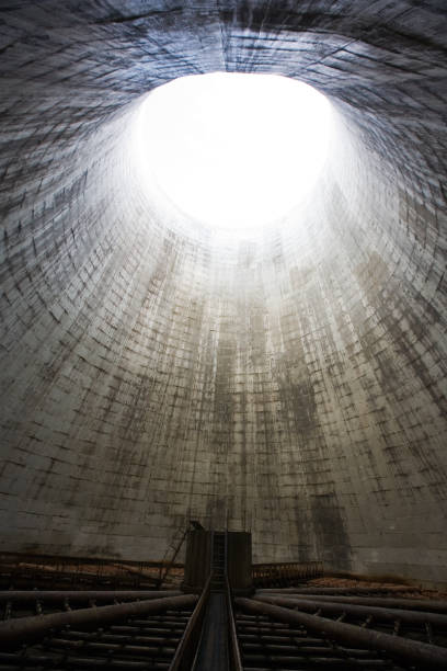 istock Old cooling tower in the power plant 1073909490