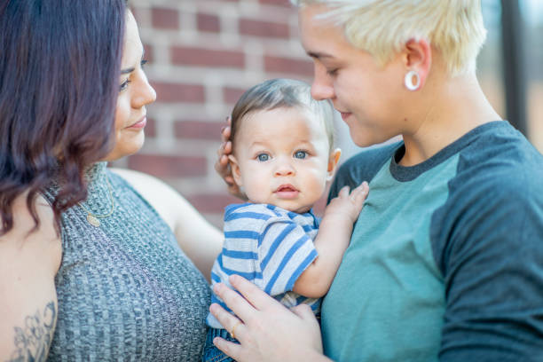 istock Lesbian Couple With Baby 1073911682
