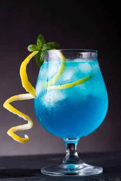 istock Glass of blue lagoon cocktail 1073914900