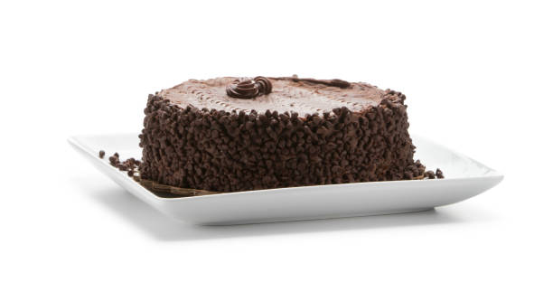 istock Dark chocolate molten lava cake isolated with white background 1073918290