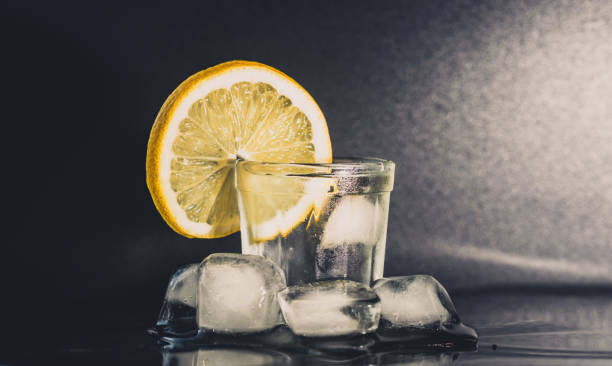 istock Glass of gin, ice and lemon 1073924406