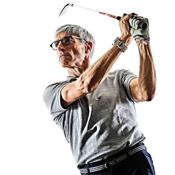 Low angle view of a man playing golf