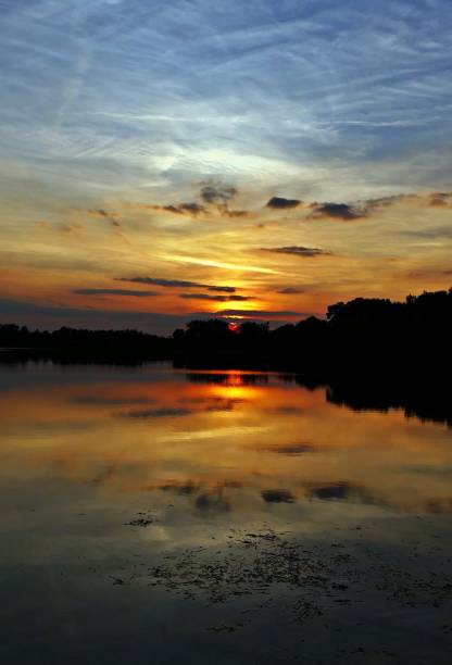 istock Sunset on the lake 1073927320