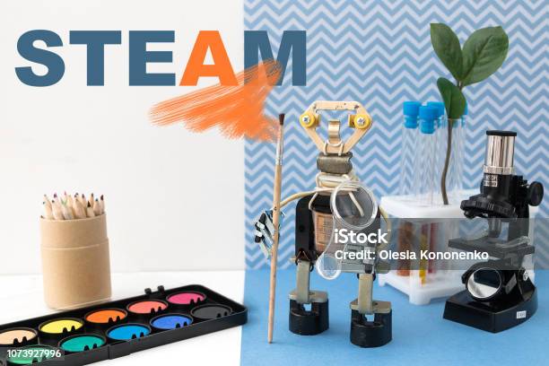 Steam Education Robot Stock Photo - Download Image Now - Steam, Art, Education