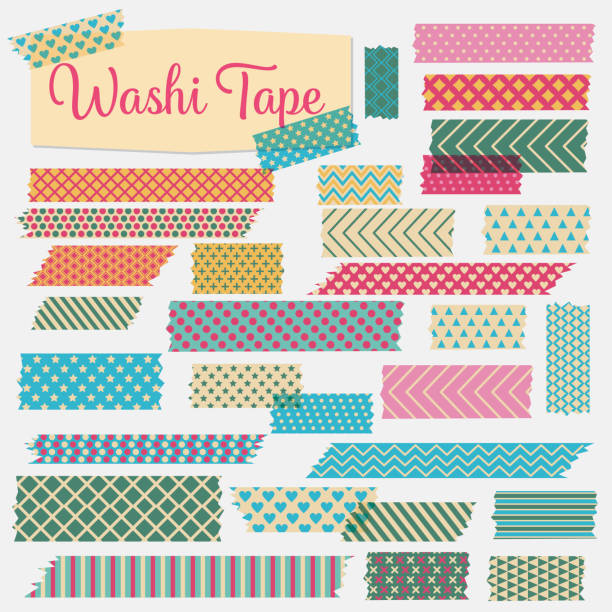 illustrations, cliparts, dessins animés et icônes de washi bandes dans une variété de modèles et couleurs - washi paper