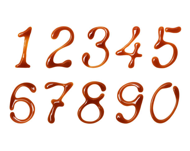 istock Delicate numbers made of caramel isolated on white background 1073933186