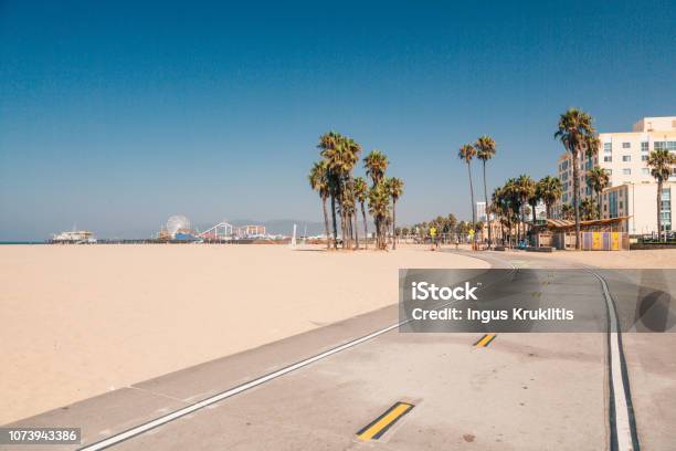 Bike Lane Down The Venice Beach In La Stock Photo - Download Image Now - City Of Los Angeles, Beach, Los Angeles County