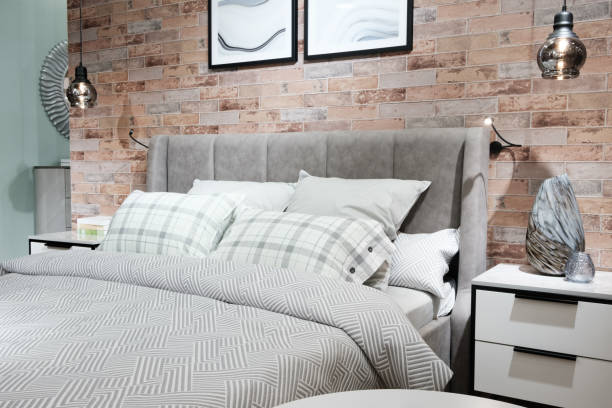 istock creative urban interior design bedroom white linen 1073943686