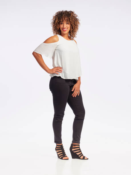 istock Happy Woman High Key in Studio 1073964068