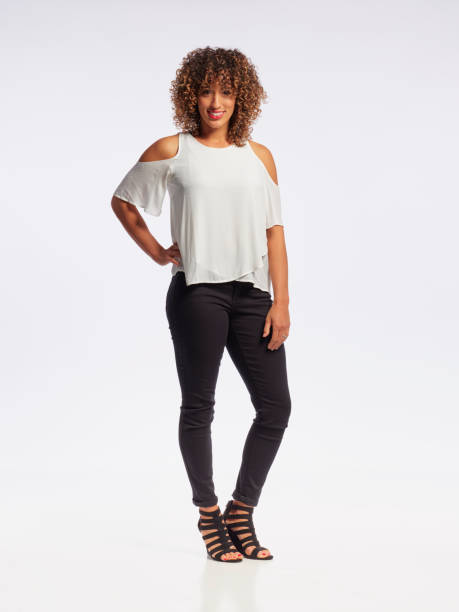 istock Happy Woman High Key in Studio 1073964292