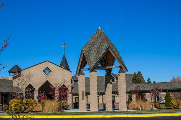 istock Entrance To Modern Church 1073980920