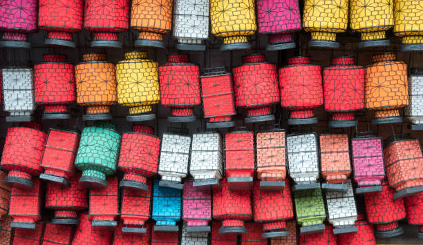istock Many colorful chinese lanterns, China 1073989416