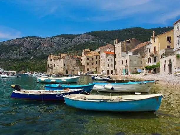 Little fishing boats in the Croatian town of Vis.