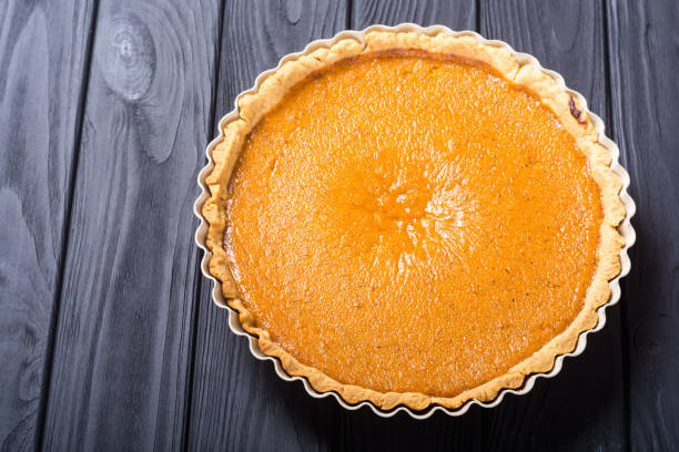 istock Homemade american traditional pumpkin pie 1073995786