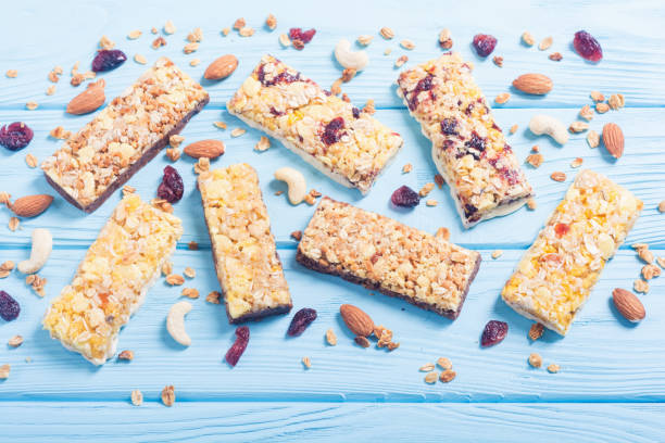 istock Healthy homemade snacks breakfast . Granola bars 1073997570