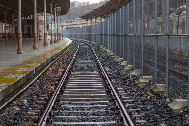 Train station railway in the city