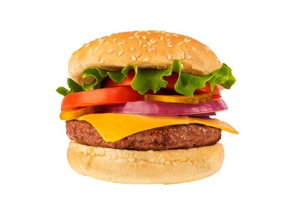 istock Cheeseburger with beef patty isolated on white 1074019564