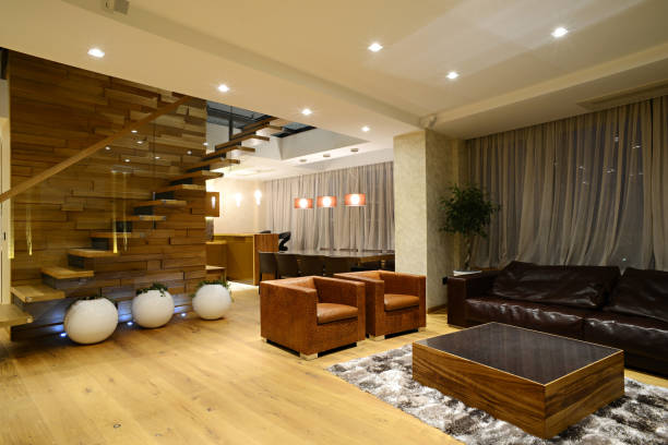 istock Living room interior with staircase 1074034306