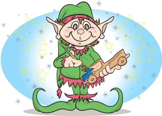 Vector illustration of Santa's Chief Elf