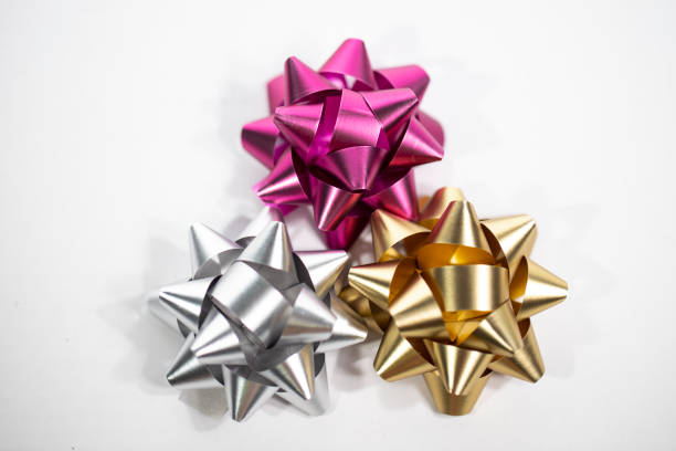 colorful bows isolated on black background