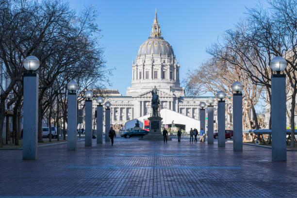 туризм в сша - сан-франциско - san francisco county government town hall government building стоковые фото и изображения