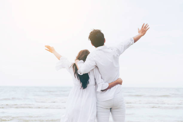 istock Couple going honeymoon on tropical beach in summer 1074072604