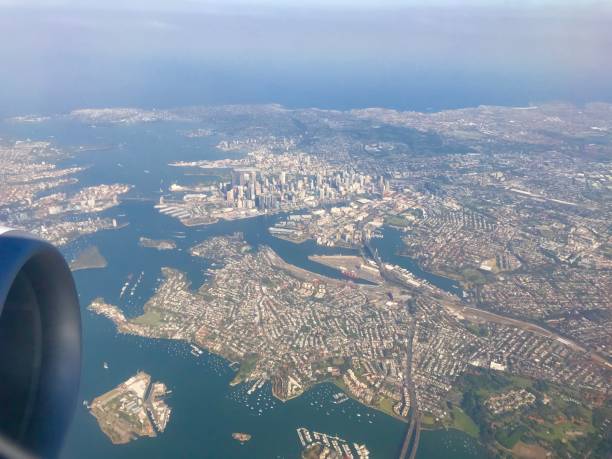 istock Aerial View over Sydney From a Jet Plane 1074078874