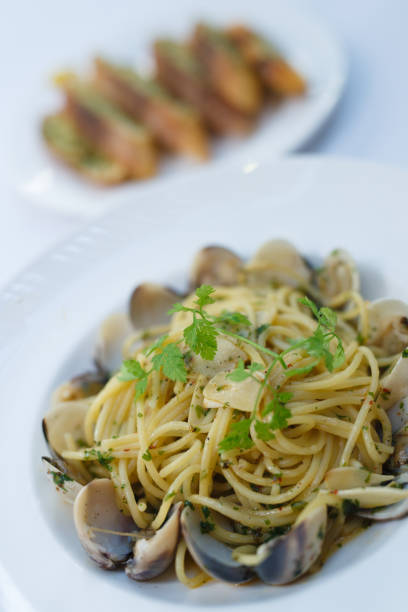 istock Delicious seafood pasta close up 1074078990