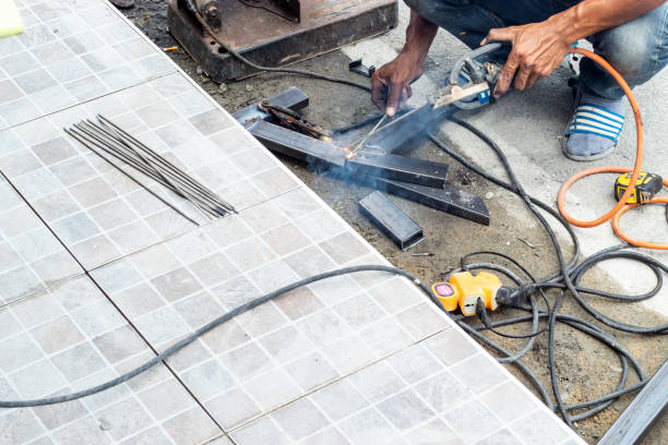 istock The workers are welding steel in Thailand. 1074082404