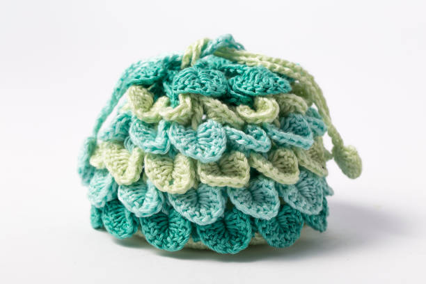 istock Handicraft handmade knitting small bag. wool yarn 1074100094