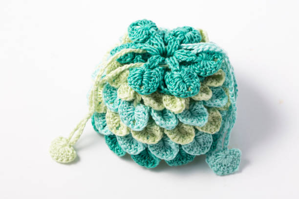 istock Handicraft handmade knitting small bag. wool yarn 1074100098