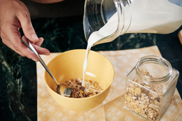 istock Tasty breakfast with milk 1074104770