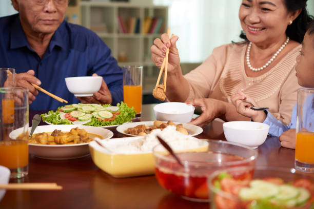 istock Enjoying food at dinner 1074107922