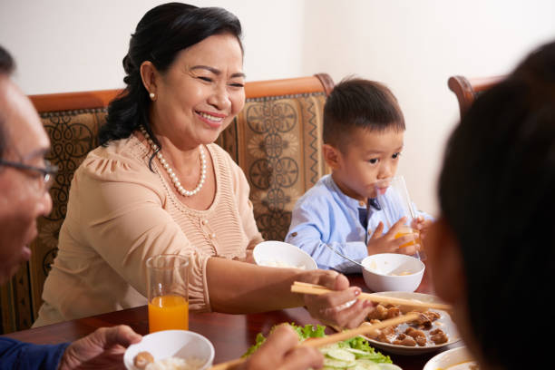 Dinner of big family