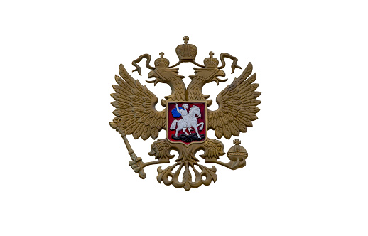 Coat of arms of Russia. Russian national emblem (isolated on white)
