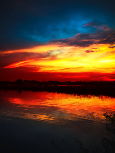 istock Sunset beautiful in nature on evening reflection background sky 1074126110
