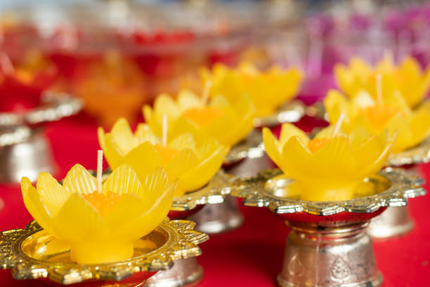 istock Candle color flower shape for floating point 1074126446