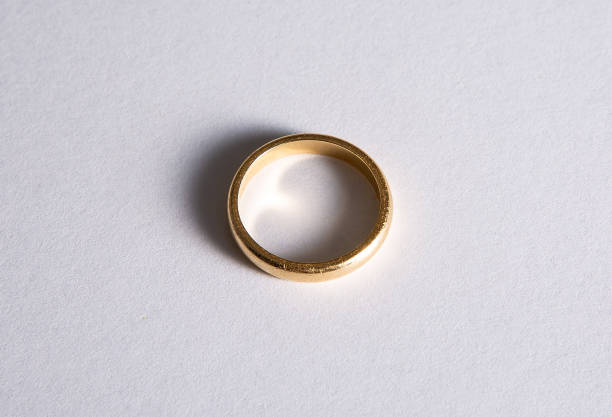 istock an old gold ring with a white background 1074130112