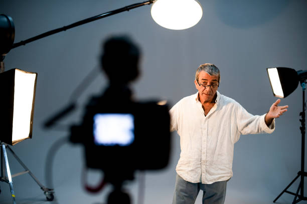 Actor in front on the camera in an audition Actor in front on the camera in an audition casting photos stock pictures, royalty-free photos & images